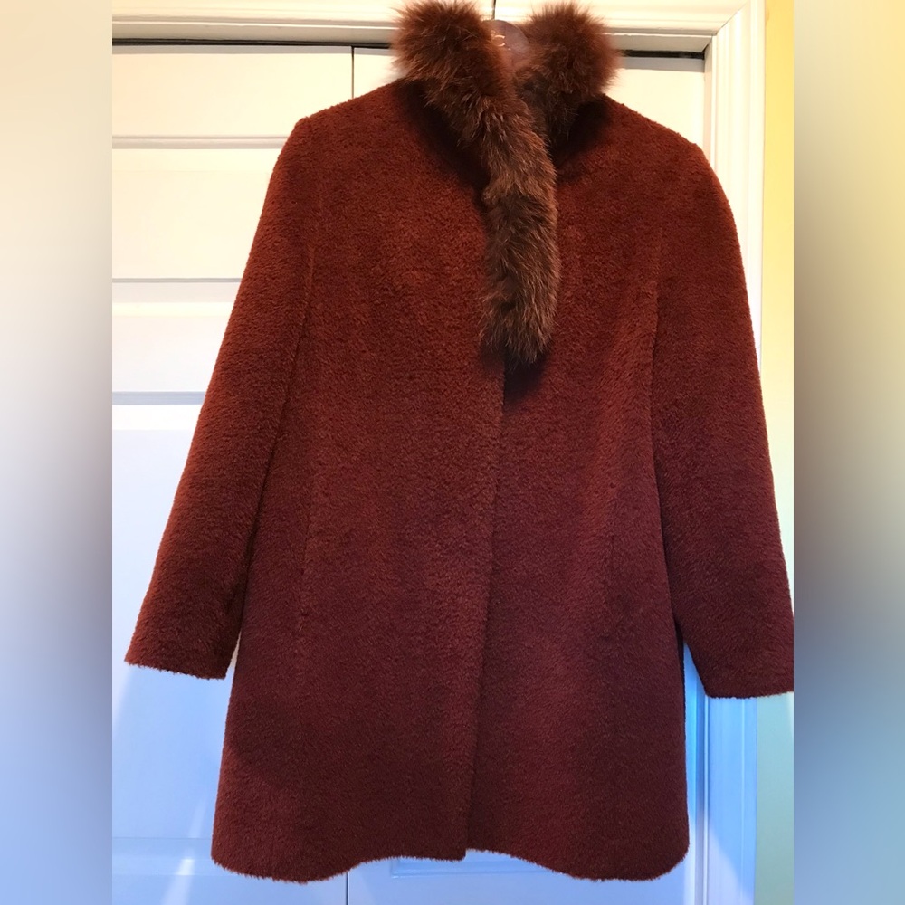Wool/mohair/alpaca blend elegant winter coat size L/ X-L Bought boutique Poland